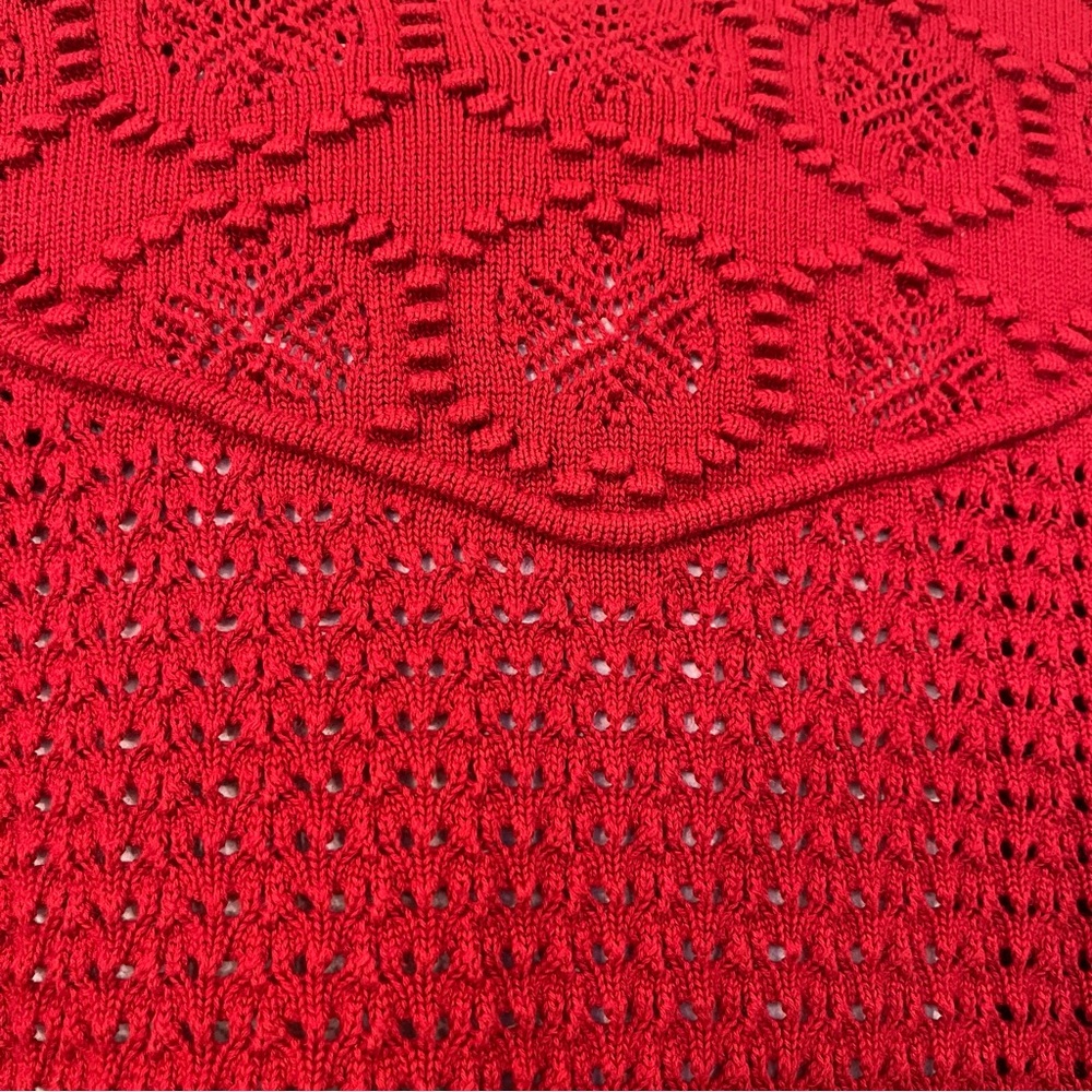 Another Love Red Crochet Blouse Size M - Picture 3 of 11